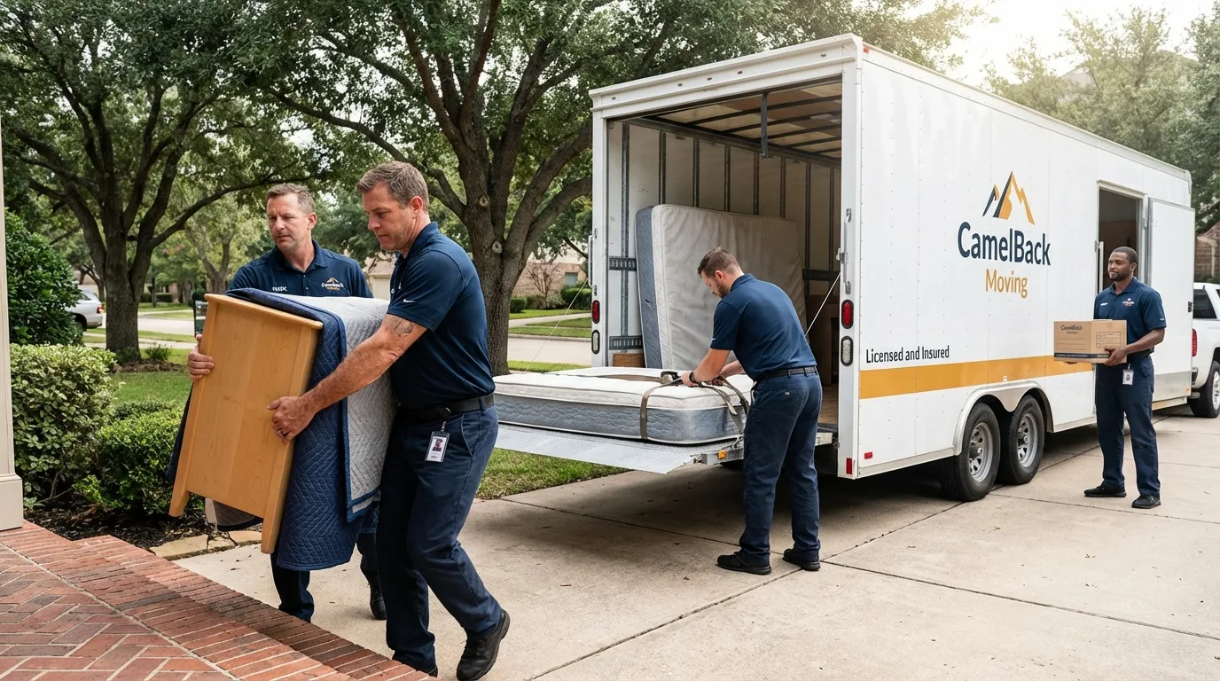 Crew loading residential truck for cross-state move from Lyman, SC