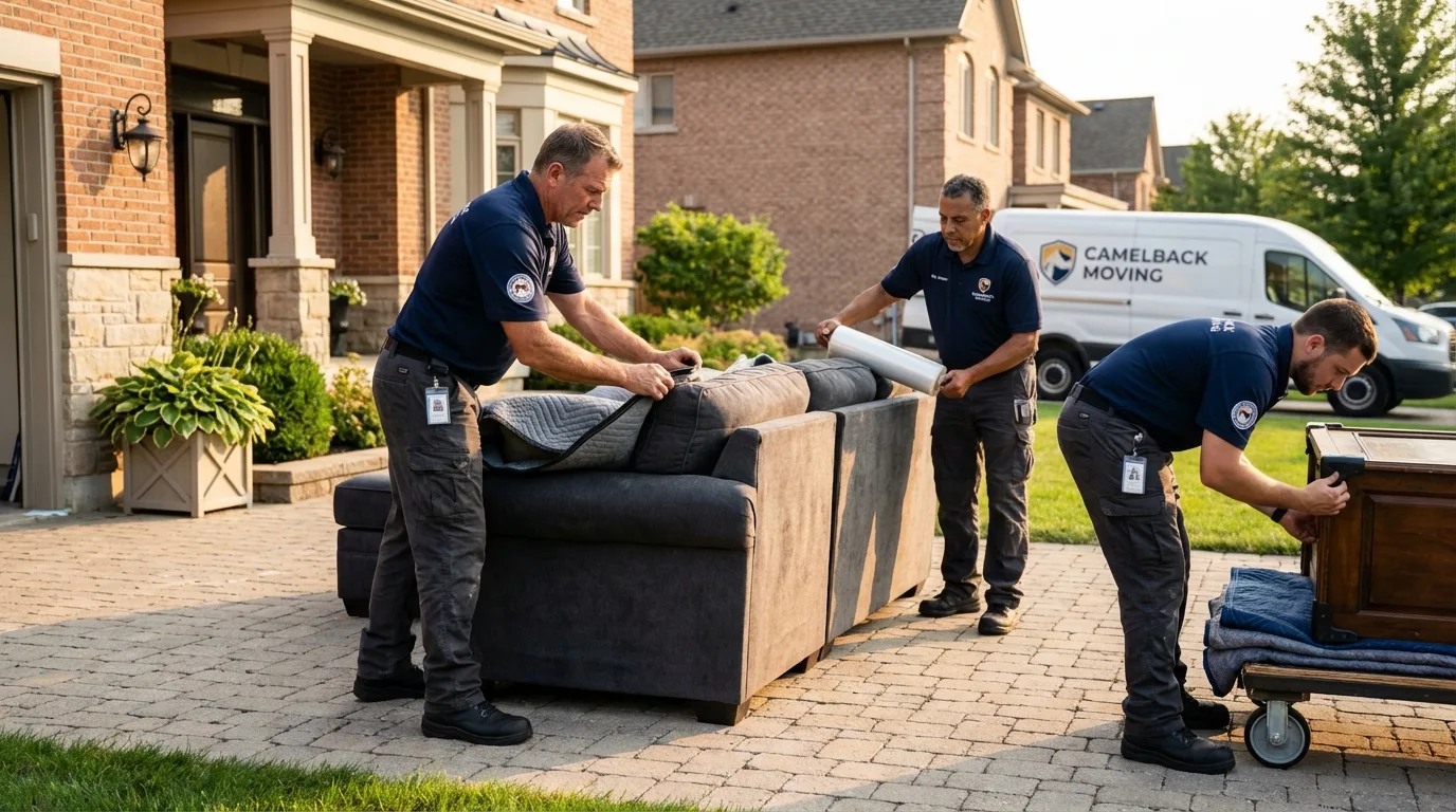 Large estate moving crew wrapping furniture in Lyman, SC